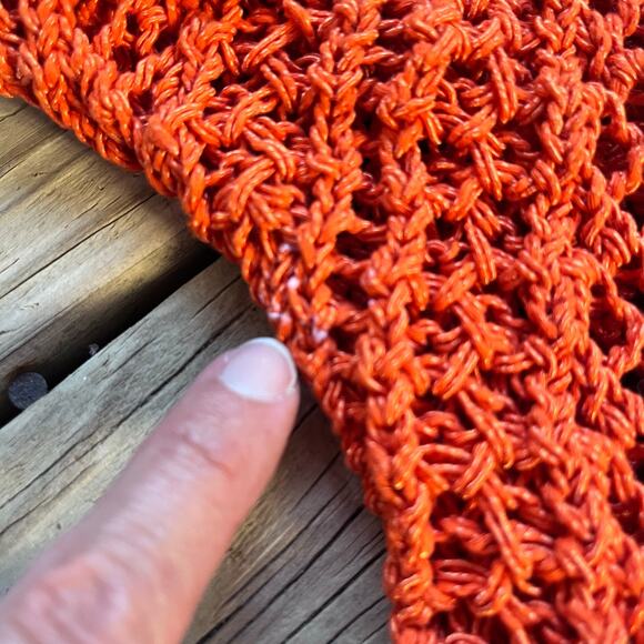 Zara Women's Orange Open Knit Cropped Sweater Top Size M - Picture 7 of 11